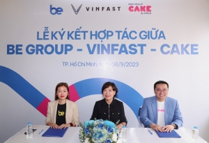 Be Group 与 VinFast 和 Cake by VPBank 合作促进电动汽车的使用