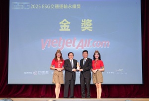 越捷航空荣获台湾(中国)ESG 运输可持续发展金奖