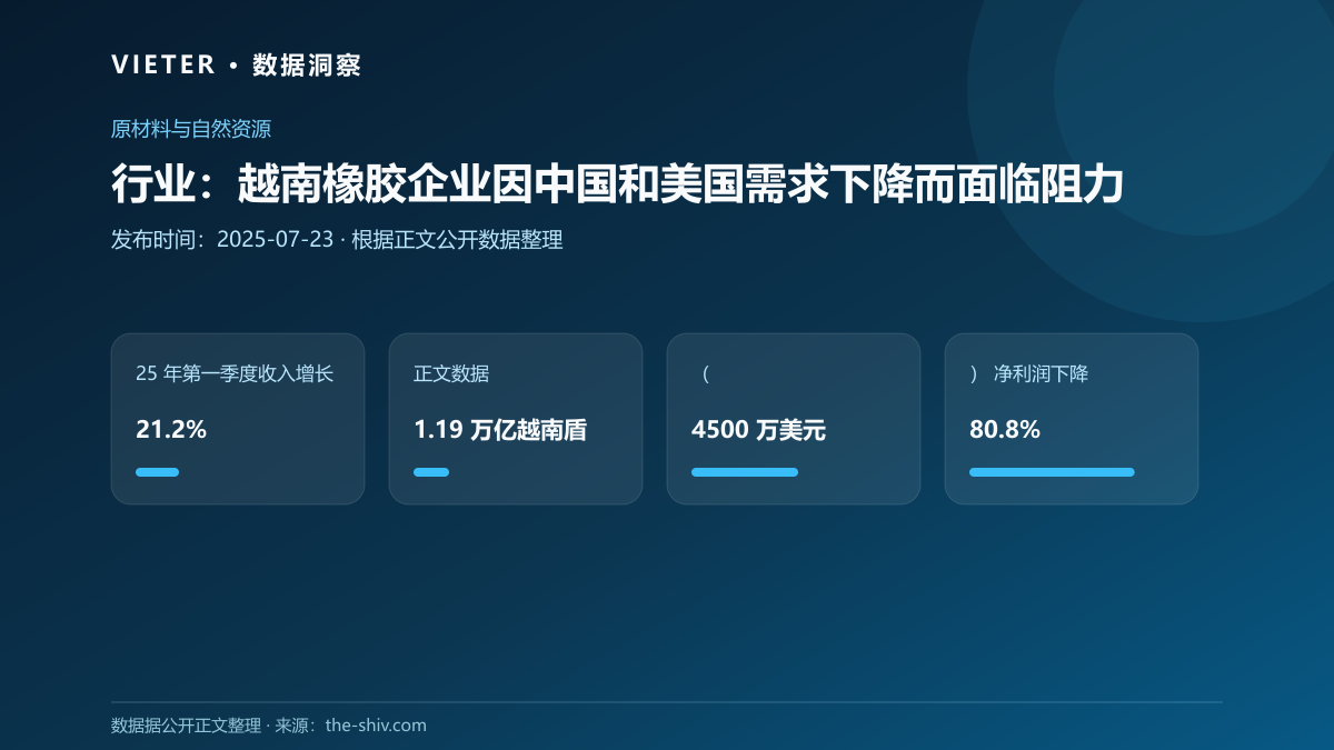 行业:越南橡胶企业因中国和美国需求下降而面临阻力