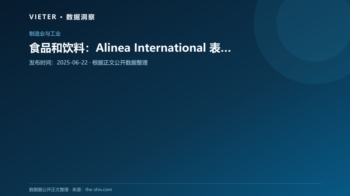 食品和饮料:Alinea International 表示,越南分散的食品安全体系导致风险得不到解决