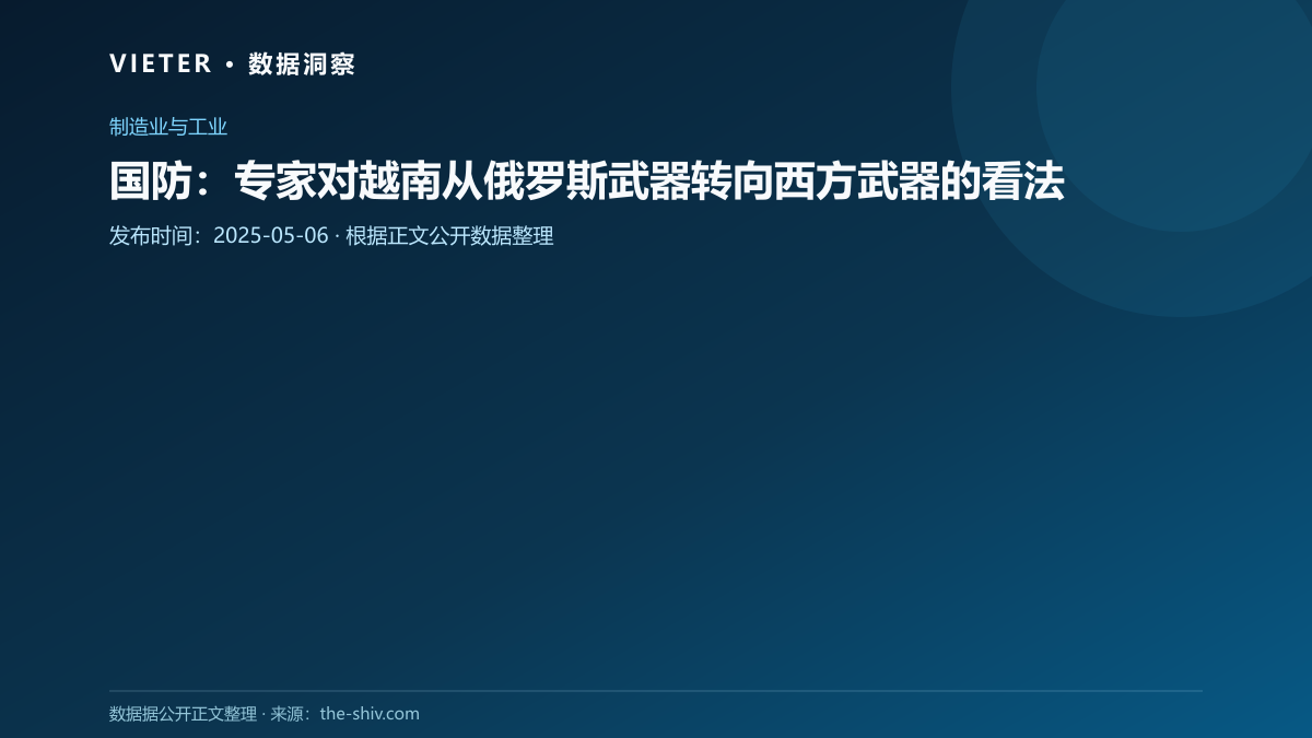国防:专家对越南从俄罗斯武器转向西方武器的看法