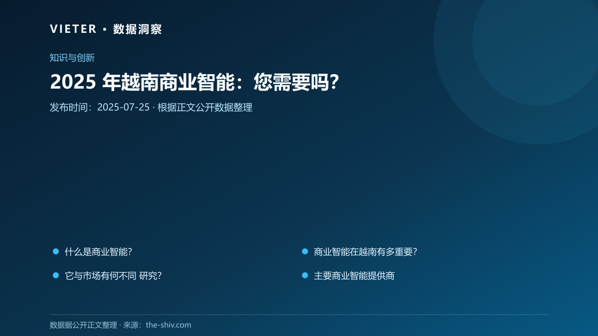 2025 年越南商业智能:您需要吗?
