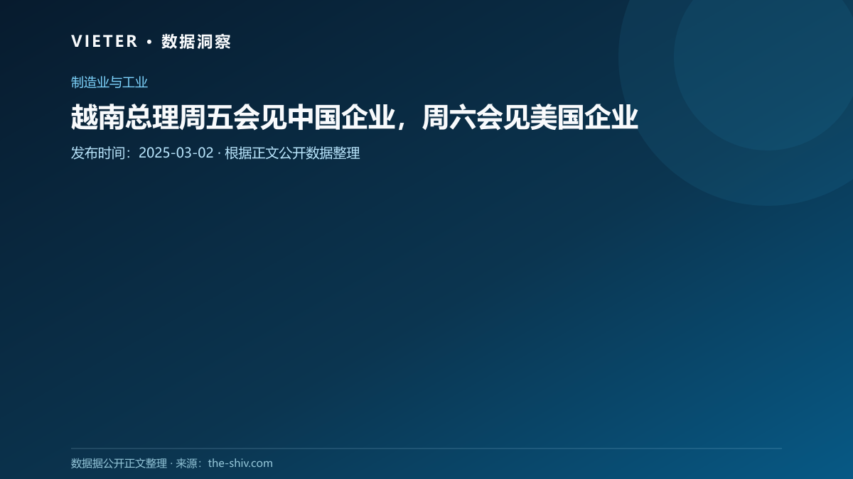 越南总理周五会见中国企业,周六会见美国企业