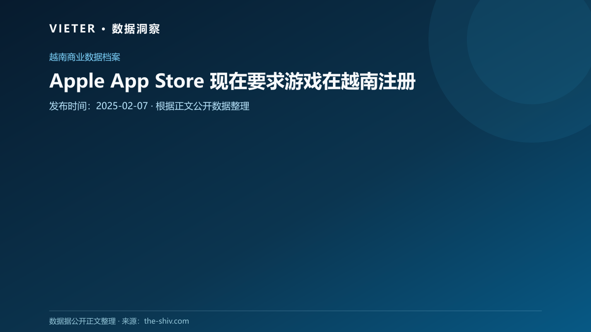 Apple App Store 现在要求游戏在越南注册