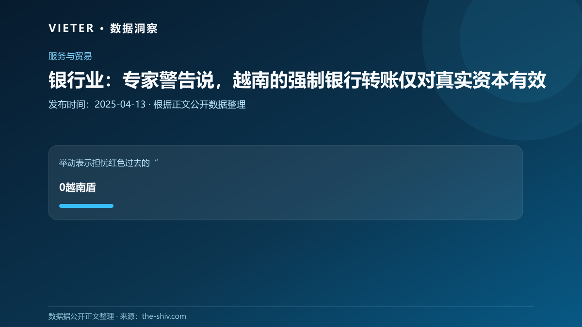 银行业:专家警告说,越南的强制银行转账仅对真实资本有效