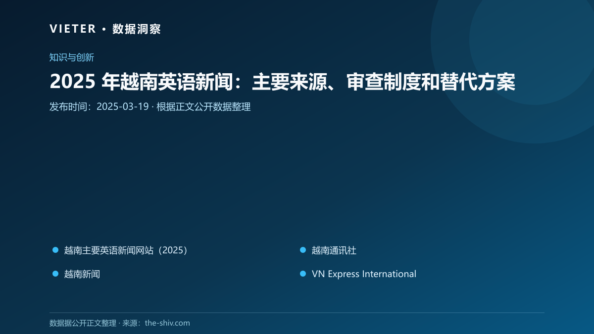 2025 年越南英语新闻:主要来源、审查制度和替代方案