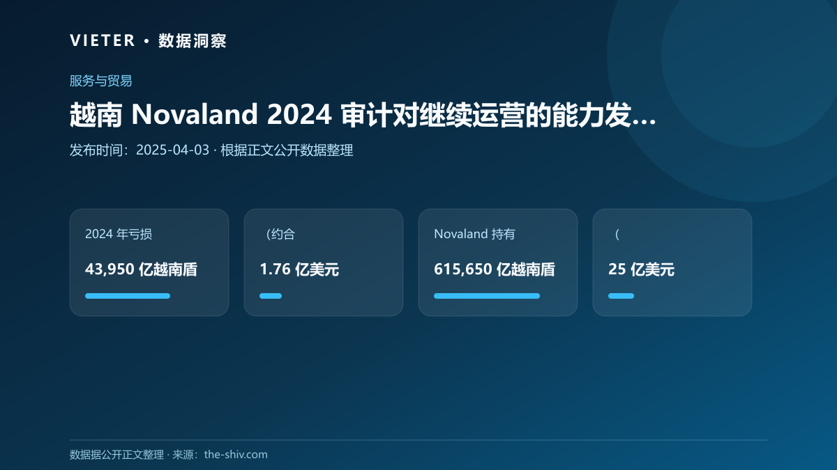 越南 Novaland 2024 审计对继续运营的能力发出危险信号