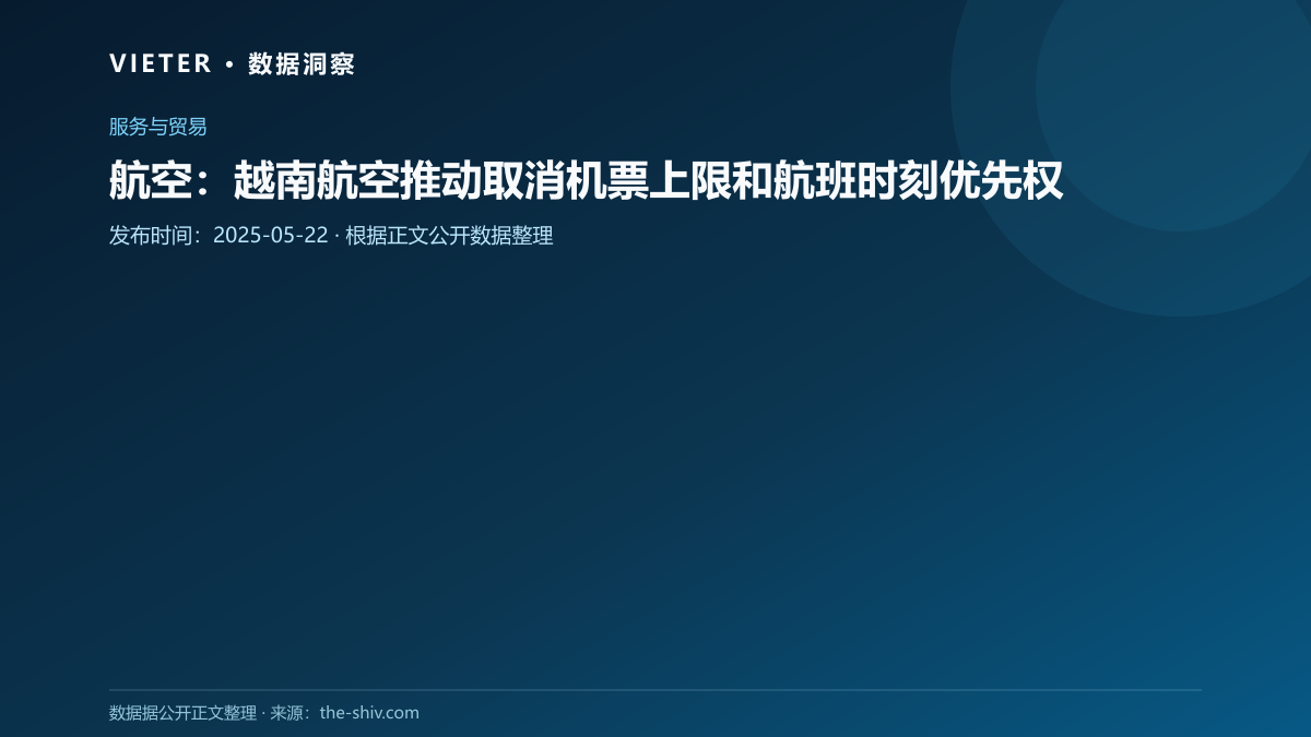 航空:越南航空推动取消机票上限和航班时刻优先权