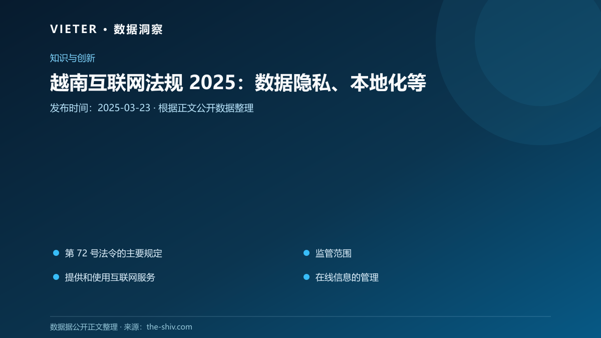 越南互联网法规 2025:数据隐私、本地化等