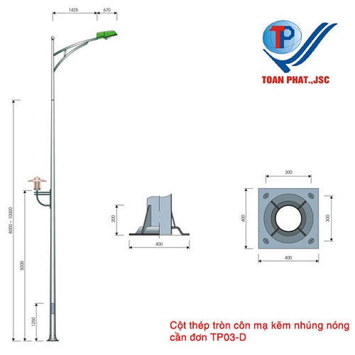Cột đèn cao áp tròn côn