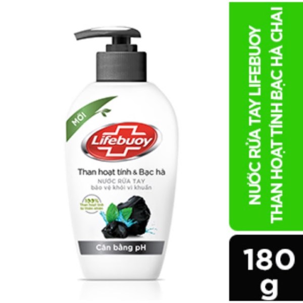 Nước rửa tay Lifebuoy than hoạt tính & bạc hà