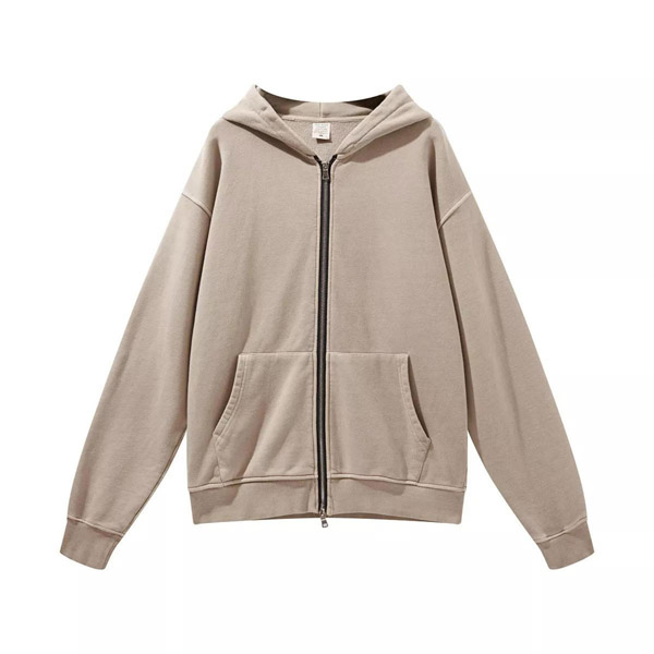 Áo Hoodies dây kéo màu be