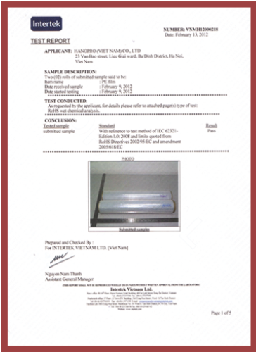 Chứng chỉ Intertek