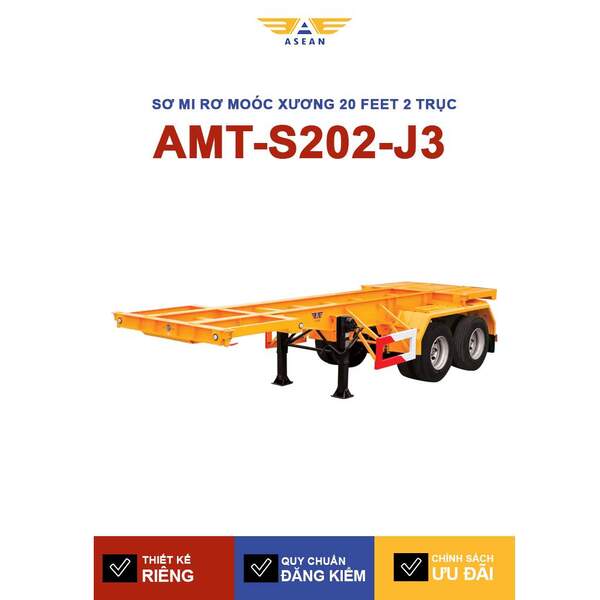 Sơ mi rơ moóc xương 20 feet 2 trục – AMT-S202-J3