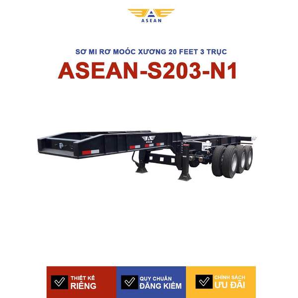 Sơ mi rơ moóc xương 20 feet 3 trục – ASEAN-S203-N1