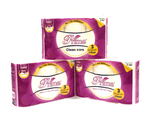 Giấy vệ sinh 6 cuộn 3 lớp tím không lõi