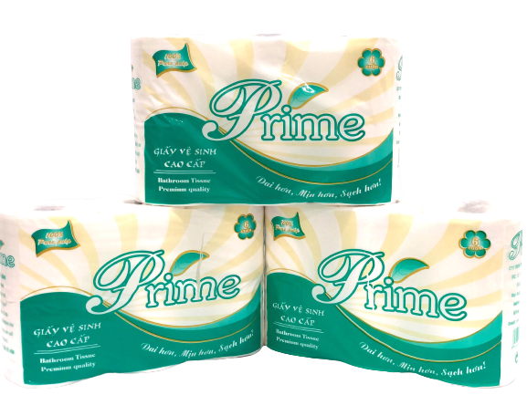 Giấy vệ sinh 6 cuộn 3 lớp xanh có lõi