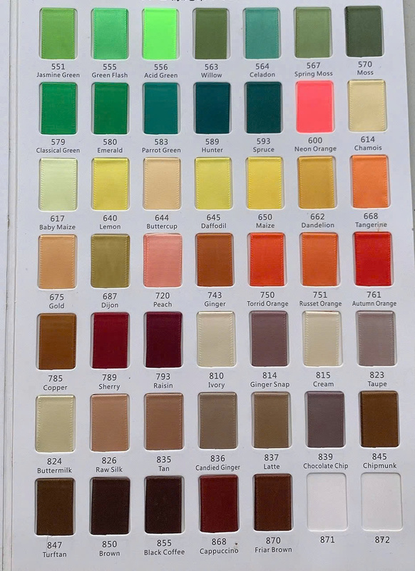 Bảng màu ruy băng lụa Satin