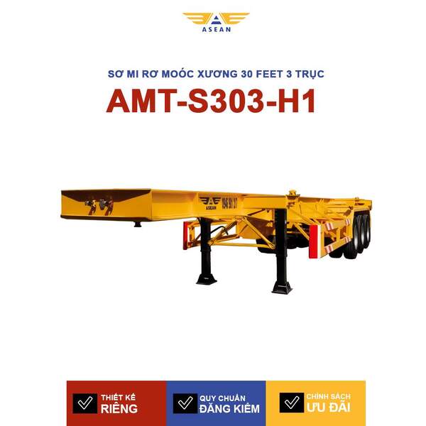 Sơ mi rơ moóc xương 30 feet 3 trục – AMT-S303-H1