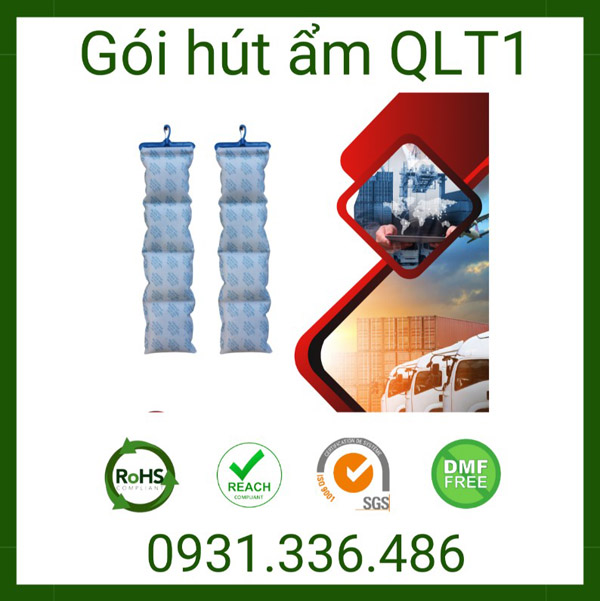 Dây treo chống ẩm container bột hút ẩm, silica gel, clay 1kg