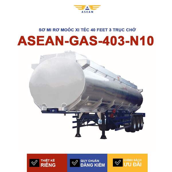 Sơ mi rơ moóc xi téc 40 feet 3 trục chở xăng ASEAN-GAS-403-N10