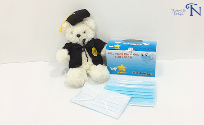 Khẩu trang 4 lớp màu xanh dương