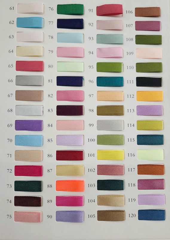 Bảng màu ruy băng lụa Satin