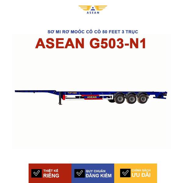 Sơ mi rơ moóc cổ cò 50 feet 3 trục-ASEAN-G503-N1