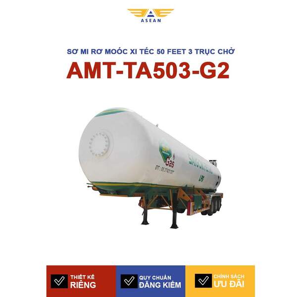 Sơ mi rơ moóc xi téc 50 feet 3 trục chở LPG-AMT-TA303