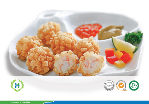 Burger tôm (vụn bánh mỳ hình khối)