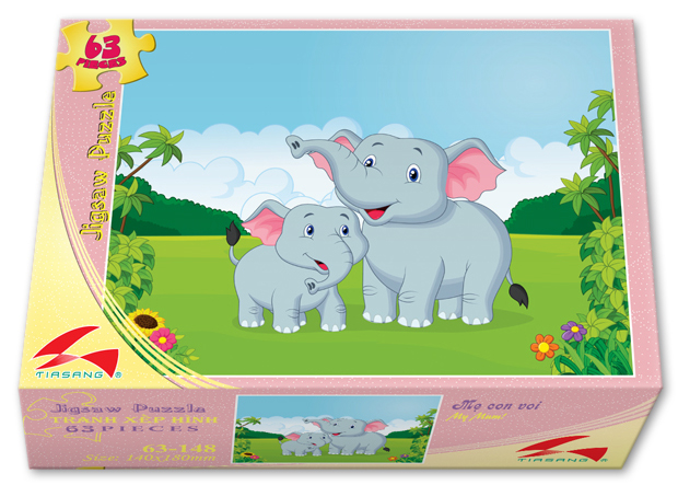 Xếp hình 63 mảnh mẹ con voi