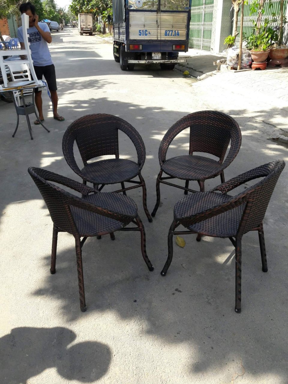 Bàn ghế nhựa giả mây