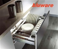 Giá xoong nồi bát đĩa giảm chấn dạng hộp 900mm Bluware