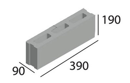 Gạch 3 lỗ nhỏ 90x190x390