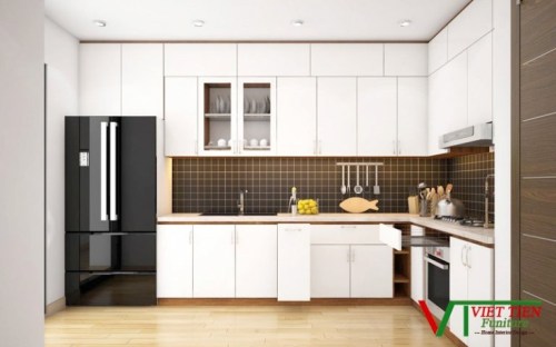 Tủ bếp Acrylic màu trắng