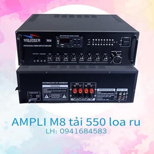 Ampli nhà yến Milotech M8 tải 550 loa ru