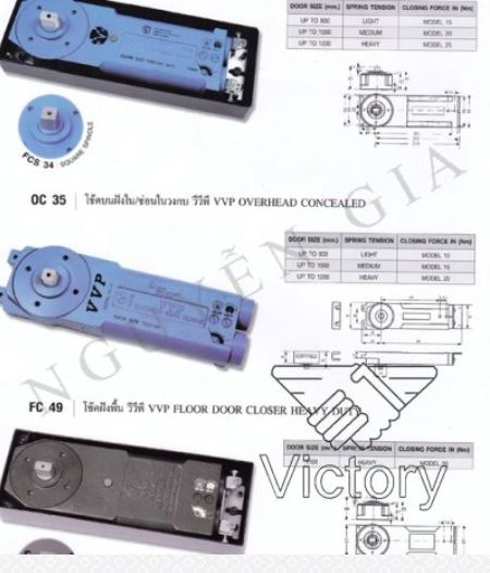 Bản lề sàn VVP chính hãng Thái Lan