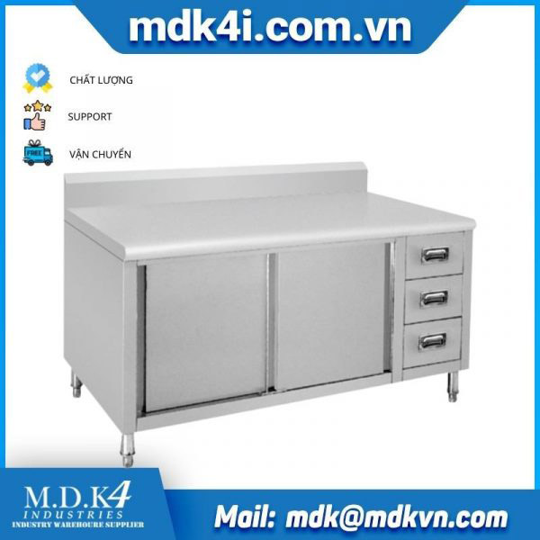 Bàn bếp inox có hộc kéo ngăn kéo