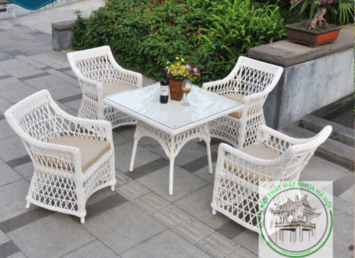 Bàn ghế cafe mây nhựa cao cấp HN38