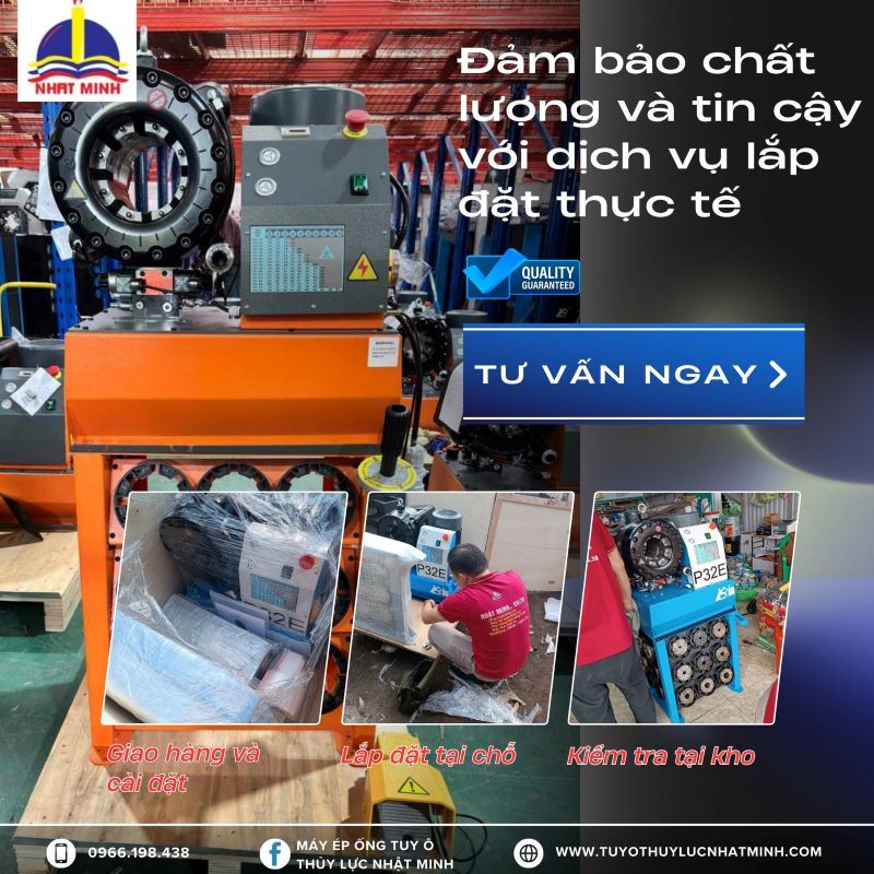 Bàn giao lắp đặt đơn hàng máy ép ống tuy ô thủy lực