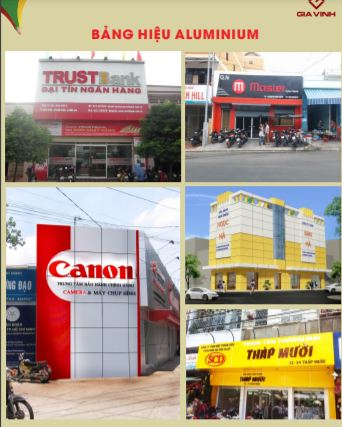 Thi công bảng hiệu Aluminum