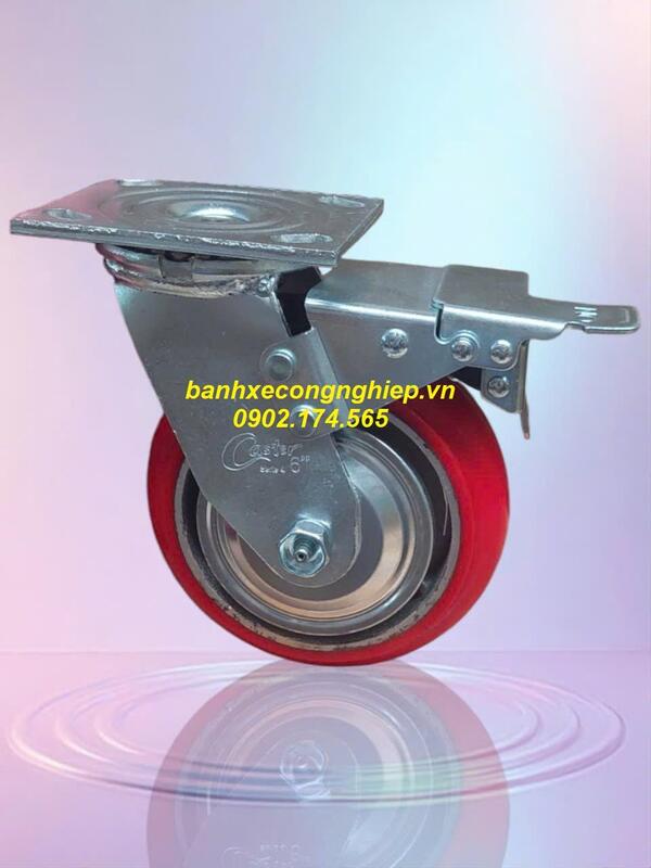 Bánh xe PU Hàn Quốc có nắp che chống quấn chỉ tải nặng Caster Serie 4
