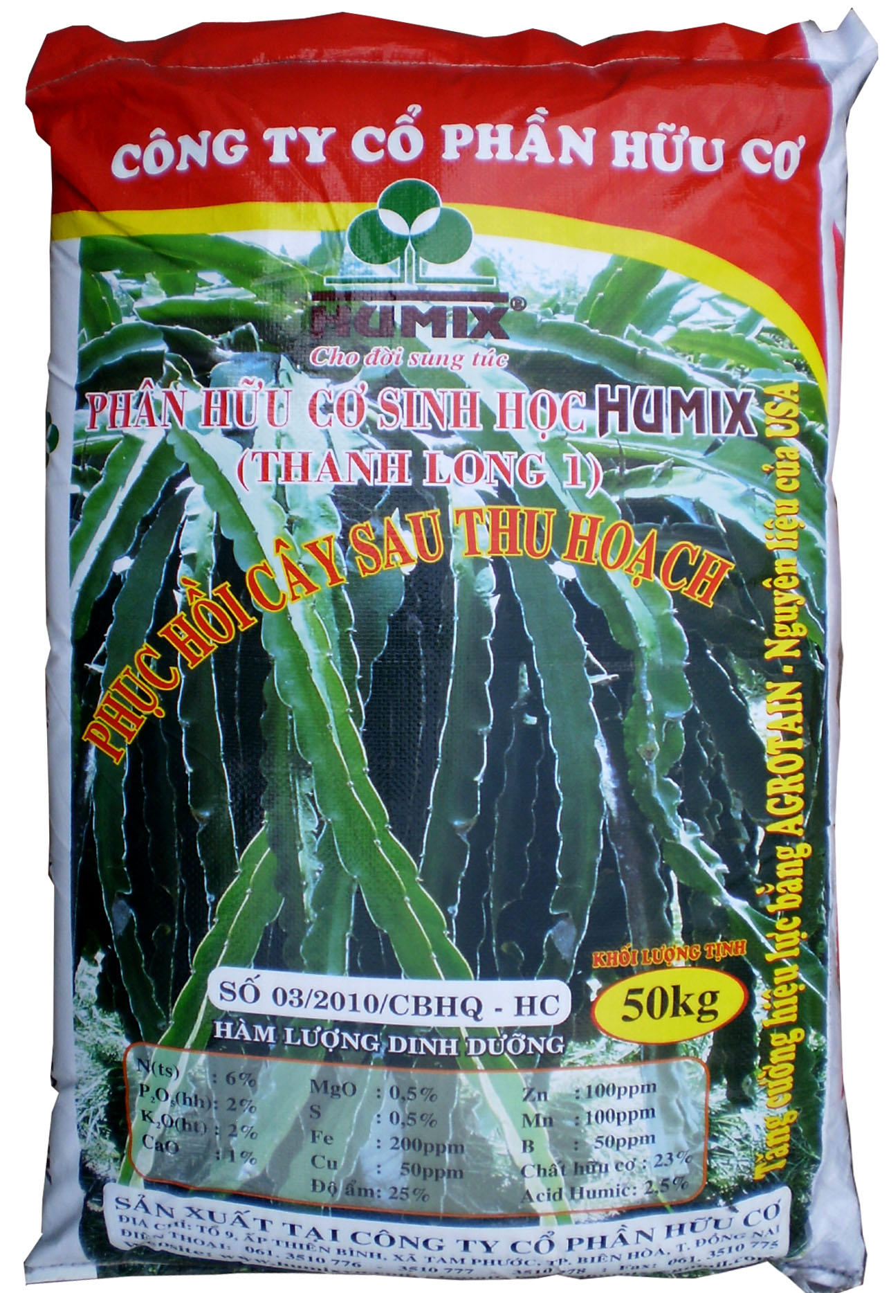 Phân hữu cơ sinh học (bao thanh long)