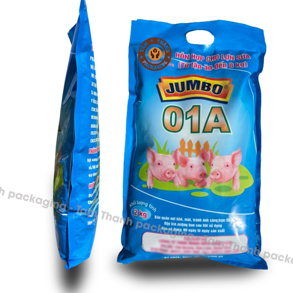 Bao bì thức ăn chăn nuôi, túi cám heo sữa 2kg