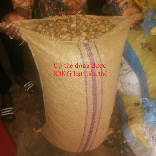 Bao bố đựng nông sản loại 1 sọc tím 110x70cm
