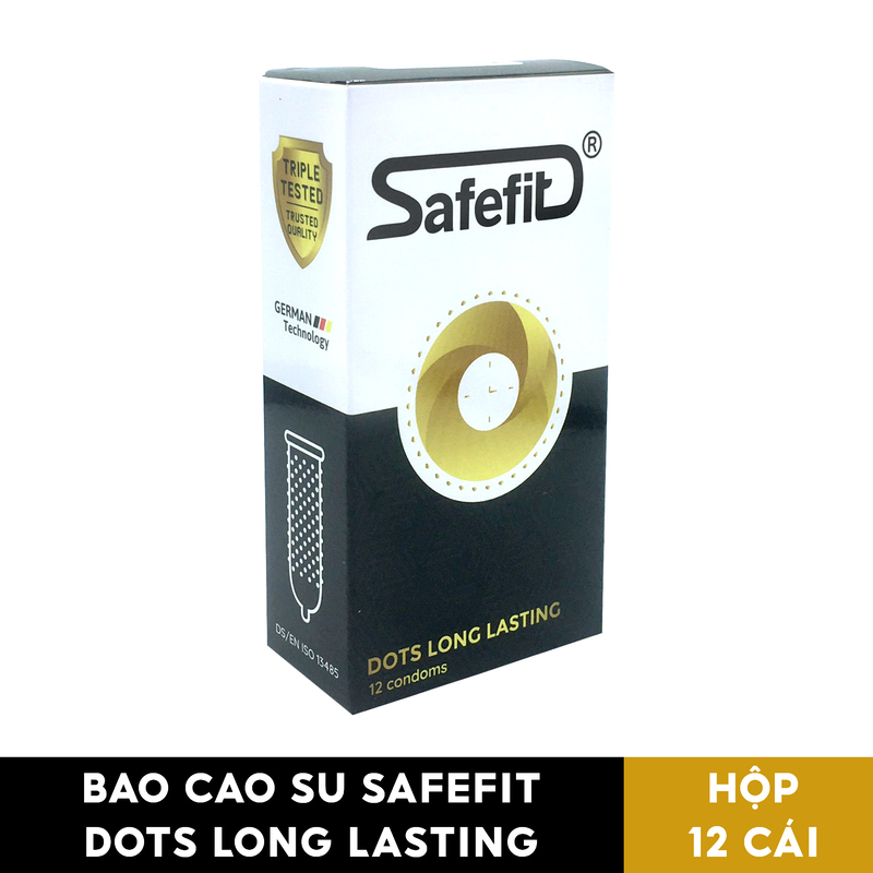 Bao cao su Safefit Dots Longlasting hộp 12 cái