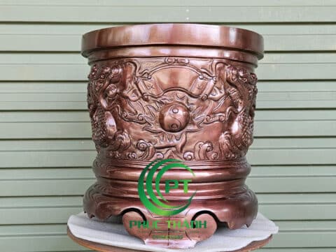 Bát hương bằng đồng đỏ đường kính 40cm