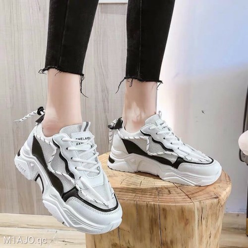 Giày Bata nữ đế độn sọc trắng