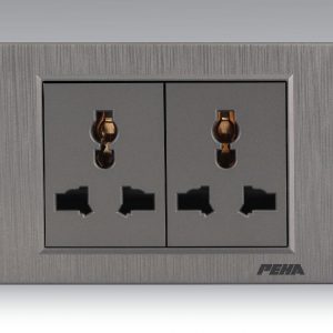 Ổ cắm đôi 3 chấu C5 Gray