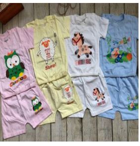 Bộ trẻem Cotton trải kĩ in hình
